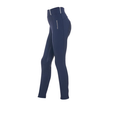 Mädchen-Leggings Equestro x FISE Full-Grip Slim Fit Marineblazer Marineblau