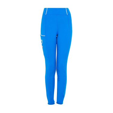 Mädchen-Leggings Equestro x FISE Full-Grip Slim Fit Blau aus Savoyen