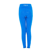 Mädchen-Leggings Equestro x FISE Full-Grip Slim Fit Blau aus Savoyen