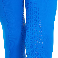 Mädchen-Leggings Equestro x FISE Full-Grip Slim Fit Blau aus Savoyen