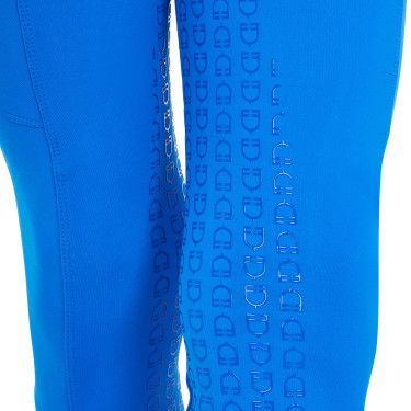 Mädchen-Leggings Equestro x FISE Full-Grip Slim Fit Blau aus Savoyen