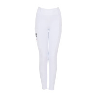 Mädchen-Leggings Equestro x FISE Full-Grip Slim Fit Weiß Wei&amp;szlig;