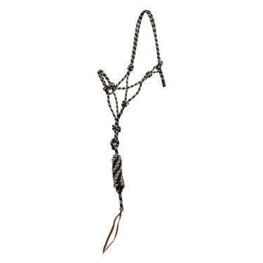 Pool’s Knotenhalfter aus Seil mit Führstrick Beige / Schwarz