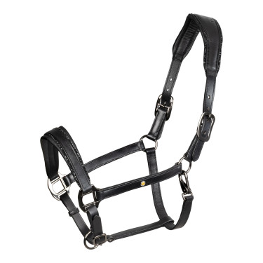 Anatomisches Equestro-Lederhalfter Diamond Schwarz