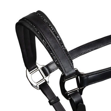 Anatomisches Equestro-Lederhalfter Diamond Schwarz