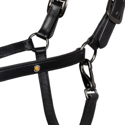 Anatomisches Equestro-Lederhalfter Diamond Schwarz