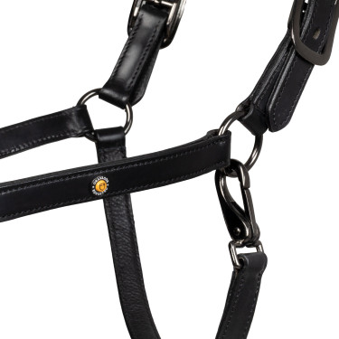 Anatomisches Equestro-Lederhalfter Diamond Schwarz