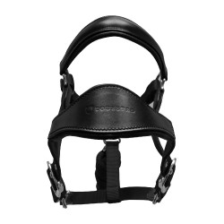 Ergonomisches Equestro-Halfter mit Ledereinsätzen Schwarz / schwarz