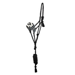 Mohair-Halfter Pool’s Motiv Diamond Schwarz / Grau