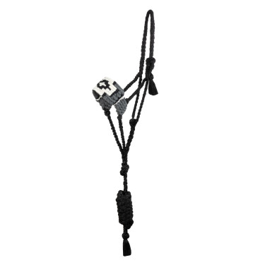 Mohair-Halfter Pool’s Motiv Diamond Schwarz / Grau