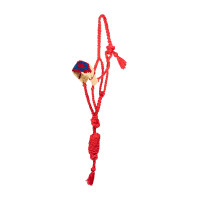 Mohair-Halfter Pool’s Motiv Diamond Rot / Beige