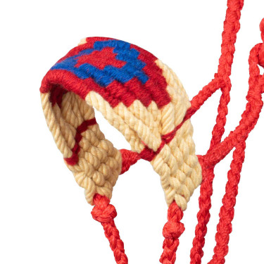 Mohair-Halfter Pool’s Motiv Diamond Rot / Beige