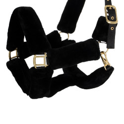 Nylonhalfter Supreme mit synthetischem Premium-Fellfutter Schwarz