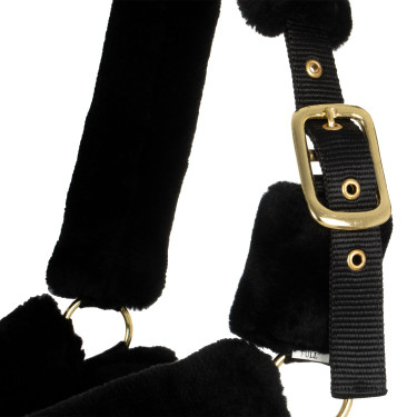 Nylonhalfter Supreme mit synthetischem Premium-Fellfutter Schwarz