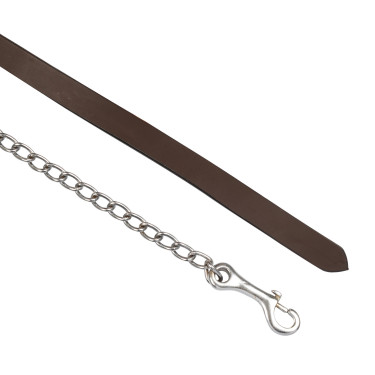 Lederlonge Pool’s mit Kette Dunkles Öl Braun
