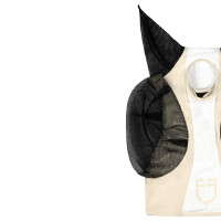 Zweifarbige Equestro Fliegenmaske aus Mesh After Glow / glänzend Weiß Zweifarbige Equestro Fliegenmaske aus Mesh After Glow / glänzend Weiß