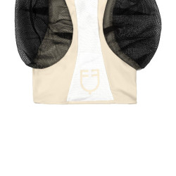 Zweifarbige Equestro Fliegenmaske aus Mesh After Glow / glänzend Weiß