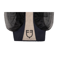 Zweifarbige Equestro Fliegenmaske aus Mesh Anthrazit / graues Flanell