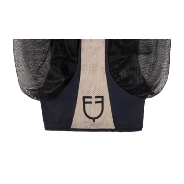 Zweifarbige Equestro Fliegenmaske aus Mesh Anthrazit / graues Flanell