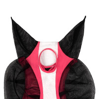 Zweifarbige Equestro Fliegenmaske aus Mesh After Glow / glänzend Weiß