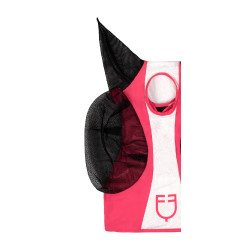 Zweifarbige Equestro Fliegenmaske aus Mesh Geißblatt / glänzend weiß