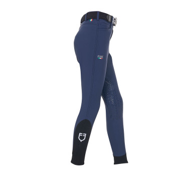 Unisex-Kinder-Reithose Equestro x FISE mit Knie-Grip Marineblazer Marineblau