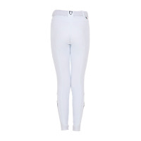 Unisex-Kinder-Reithose Equestro x FISE mit Knie-Grip Weiß Wei&amp;szlig;