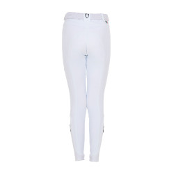 Unisex-Kinder-Reithose Equestro x FISE mit Knie-Grip Weiß Wei&amp;szlig;
