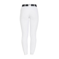 Damen-Reithose Equestro Full Grip, hohe Taille, mit Fleece gefüttert Weiß Wei&amp;szlig;