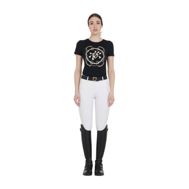 Damen-Reithose Equestro Full Grip, hohe Taille, mit Fleece gefüttert Weiß Weiß Damen-Reithose Equestro Full Grip, hohe Taille, mit Fleece gefüttert Weiß Weiß