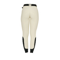 Damen-Reithose Equestro, Knie-Grip, High Waist Antikweiß Beige