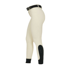 Damen-Reithose Equestro, Knie-Grip, High Waist Antikweiß Beige