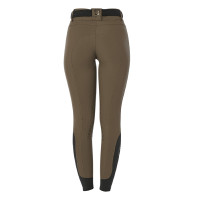 Damen-Reithose Equestro, Knie-Grip, High Waist Walnuss Braun