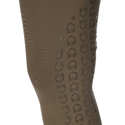 Damen-Reithose Equestro, Knie-Grip, High Waist Walnuss Braun