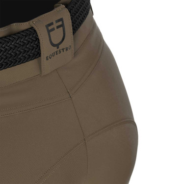 Damen-Reithose Equestro, Knie-Grip, High Waist Walnuss Braun