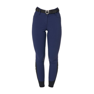 Damen-Reithose Equestro, Knie-Grip, High Waist Marineblazer Marineblau