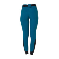 Damen-Reithose Equestro, Knie-Grip, High Waist Korallenblau