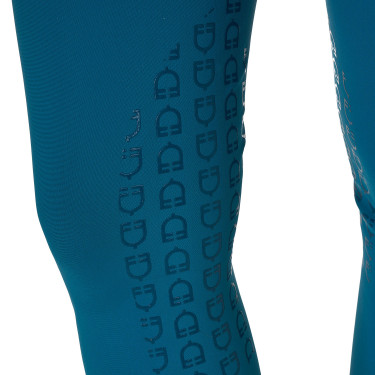 Damen-Reithose Equestro, Knie-Grip, High Waist Korallenblau