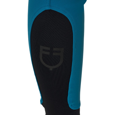 Damen-Reithose Equestro, Knie-Grip, High Waist Korallenblau