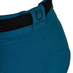 Damen-Reithose Equestro, Knie-Grip, High Waist Korallenblau