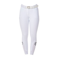 Damenreithose Equestro x FISE Full-Grip Weiß Wei&szlig;