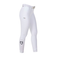 Damenreithose Equestro x FISE Full-Grip Weiß Wei&szlig;