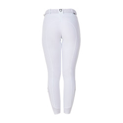Damen-Reithose Equestro x FISE mit Kniegrip Weiß Wei&amp;szlig;