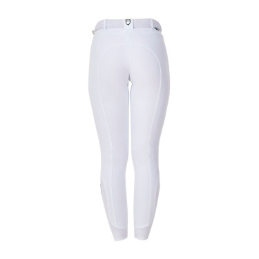 Damen-Reithose Equestro x FISE mit Kniegrip Weiß Wei&amp;szlig;