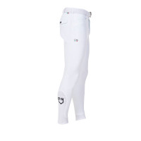 Herren-Reithose Equestro x FISE Full Grip Weiß Weiß