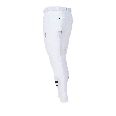 Herren-Reithose Equestro x FISE Full Grip Weiß Weiß