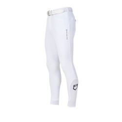 Herren-Reithose Equestro x FISE Full Grip Weiß Weiß