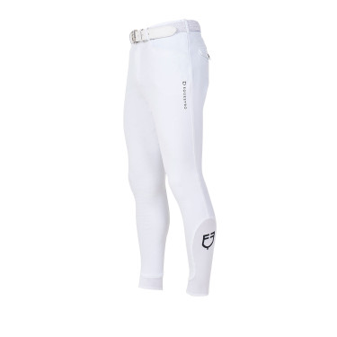 Herren-Reithose Equestro x FISE Full Grip Weiß Weiß