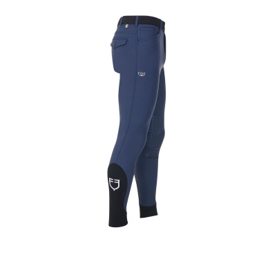 Herren-Reithose Equestro x FISE mit Knie-Grip Marineblazer Marineblau