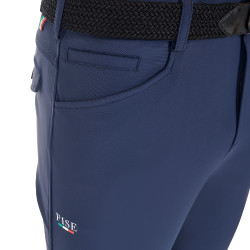 Herren-Reithose Equestro x FISE mit Knie-Grip Marineblazer Marineblau